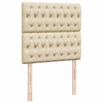 vidaXL Sommier à lattes de lit avec matelas Crème 80x200 cm Tissu