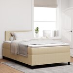 vidaXL Lit à ressorts avec matelas beige 120x200 cm en velours côtelé