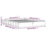 vidaXL Cadre de lit sans matelas cire marron 135x190cm bois pin massif