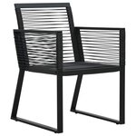 vidaXL Ensemble à manger d'extérieur 5 Pièces Rotin PVC Noir