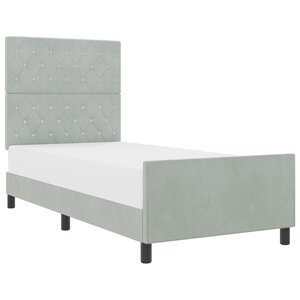 Lit vidaXL Gris clair 100x200 cm en Velours