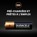 Duracell Piles Rechargeables AA 2500 mAh, lot de 4 piles