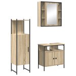 vidaXL Ensemble de meubles de salle de bain 3 pièces en chêne clair en bois reconstitué