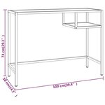 vidaXL Bureau d'ordinateur Transparent 100x36x74 cm Verre trempé