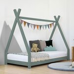 Lit tipi enfant NAKANA 90 x 160 vert sauge