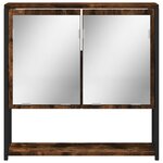 vidaXL Armoire à miroir de salle de bain chêne fumé bois d’ingénierie