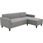 Canapé d'angle fixe 4 places BOB - Tissu souris - Réversible - 197 x 117 x 65 cm