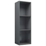 vidaXL Bibliothèque/Meuble TV Gris brillant 36x30x114 cm Aggloméré