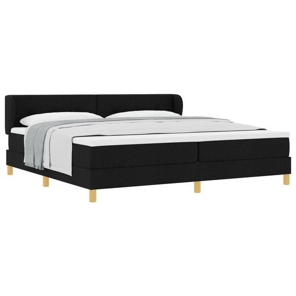 vidaXL Lit Box Spring avec Matelas - Noir  200x200 cm Tissu