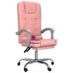 Fauteuil de massage inclinable de bureau informatique étude Rose similicuir rose 02_0025390