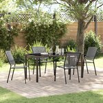 vidaXL Ensemble de repas de jardin 5 pièces en acier anthracite
