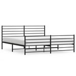 vidaXL Cadre de lit métal sans matelas avec pied de lit noir 193x203cm