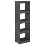 vidaXL Bibliothèque/Séparateur de pièce Gris 40x30x135 5 cm Pin massif