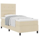vidaXL Lit à ressorts avec Matelas Crème 100x200 cm Tissu