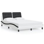 vidaXL Cadre de lit sans matelas blanc et noir 140x200 cm similicuir