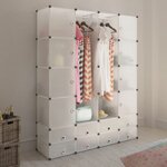 vidaXL Cabinet modulable avec 18 compartiments blanc 37x146x180 5 cm
