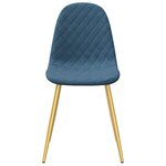vidaXL Chaises à manger lot de 2 Bleu Velours
