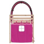 vidaXL Lit superposé avec rideaux rose 80x200 cm bois pin massif