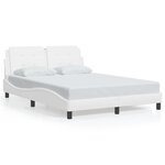 vidaXL Cadre de lit sans matelas blanc 140x190 cm similicuir