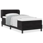 Lit à ressort vidaXL avec matelas noir 90x190 cm en velours