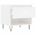 vidaXL Tables basses 2 Pièces blanc brillant 50x46x50cm bois d'ingénierie