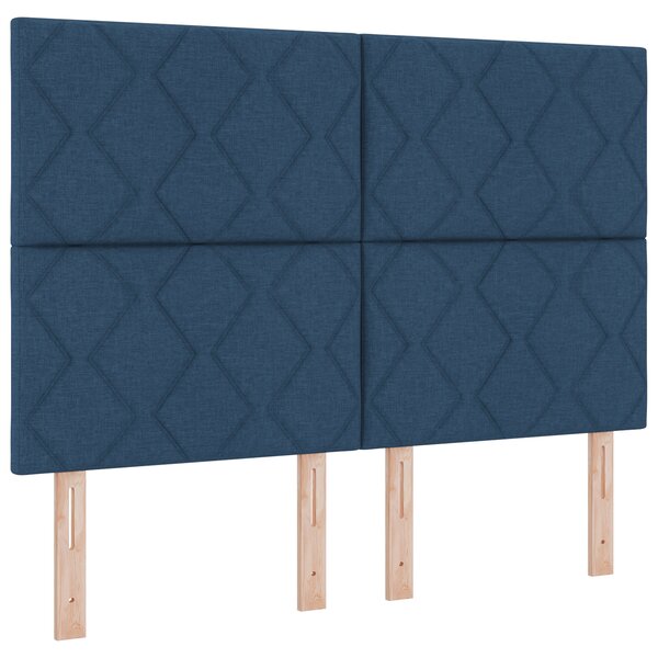 vidaXL Tête de lit design blocs en diamant bleue 140 cm en tissu