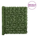 vidaXL Brise-vue de balcon avec feuilles vert foncé 300x150 cm