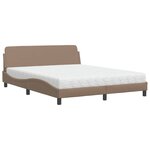 vidaXL Lit avec matelas cappuccino 160x200 cm similicuir