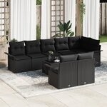 vidaXL Ensemble de canapé de jardin 9 pièces avec coussins beige en poly rotin
