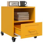 vidaXL Table de chevet jaune moutarde 36x39x43 5 cm acier