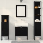 vidaXL Ensemble de meubles de salle de bain 4 pièces en chêne noir - Bois d'ingénierie