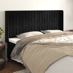 vidaXL Tête de lit avec oreilles Noir 183x16x118/128 cm Velours
