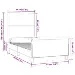 vidaXL Cadre de lit sans matelas gris foncé 90x200 cm tissu