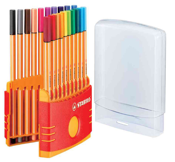 Etui colorparade de 20 stylo-feutre point 88 pointe fine 0 4 mm assorties x 10 stabilo