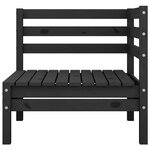 vidaXL Canapé d'angle de jardin noir bois de pin massif