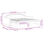 vidaXL Lit de jour avec gigogne et matelas noir 90x190 cm tissu