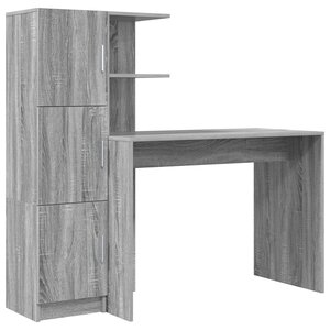 vidaXL Bureau avec rangement Gris Sonoma Bois d'ingénierie