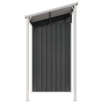 vidaXL Abri de jardin avec toit prolongé anthracite 277x110 5x181 cm