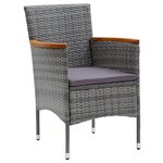 vidaXL Ensemble de dîner de jardin 5 pièces Gris Rotin Poly