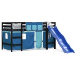 vidaXL Lit mezzanine enfants avec rideaux sans matelas bleu 80x200cm