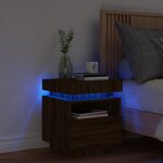 vidaXL Armoire de chevet avec lumières LED chêne marron 40x39x48 5 cm