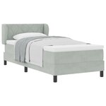 Lit Box Spring vidaXL avec Matelas Gris Clair 100x200 cm Velours