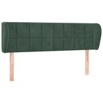 vidaXL Tête de lit avec oreilles Vert foncé 147x23x78/88 cm Velours