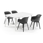 ALLIBERT JARDIN Table Lima 160 6 personnes - Design contemporain - Blanc
