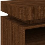 vidaXL Armoire de chevet avec lumières LED chêne marron 40x39x48 5 cm