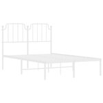 vidaXL Cadre de lit métal sans matelas et tête de lit blanc 120x190 cm