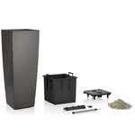 LECHUZA Jardinière Cubico Alto 40 ALL-IN-ONE Charbon 18233