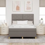 vidaXL Lit à ressorts avec matelas taupe 140x190 cm en tissu