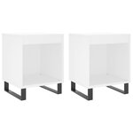vidaXL Tables de chevet 2 Pièces blanc 40x35x50 cm bois d’ingénierie