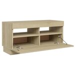 vidaXL Meuble TV avec lumières LED chêne sonoma 80x35x40 cm